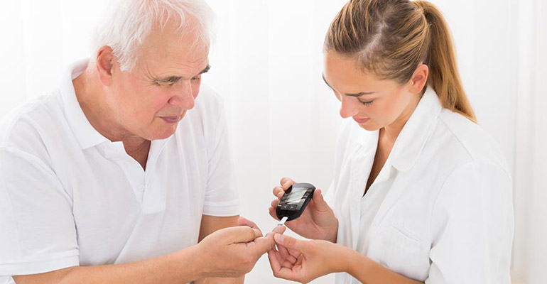 Checking patient sugar